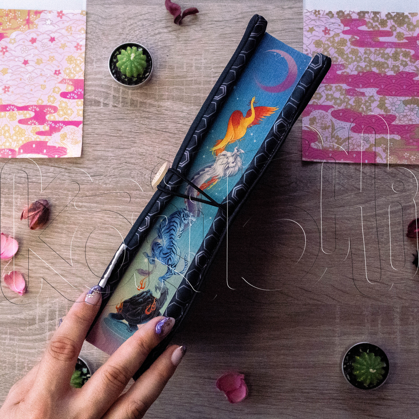 Fantasy Lover - Dragón negro - Funda de libro con solapas