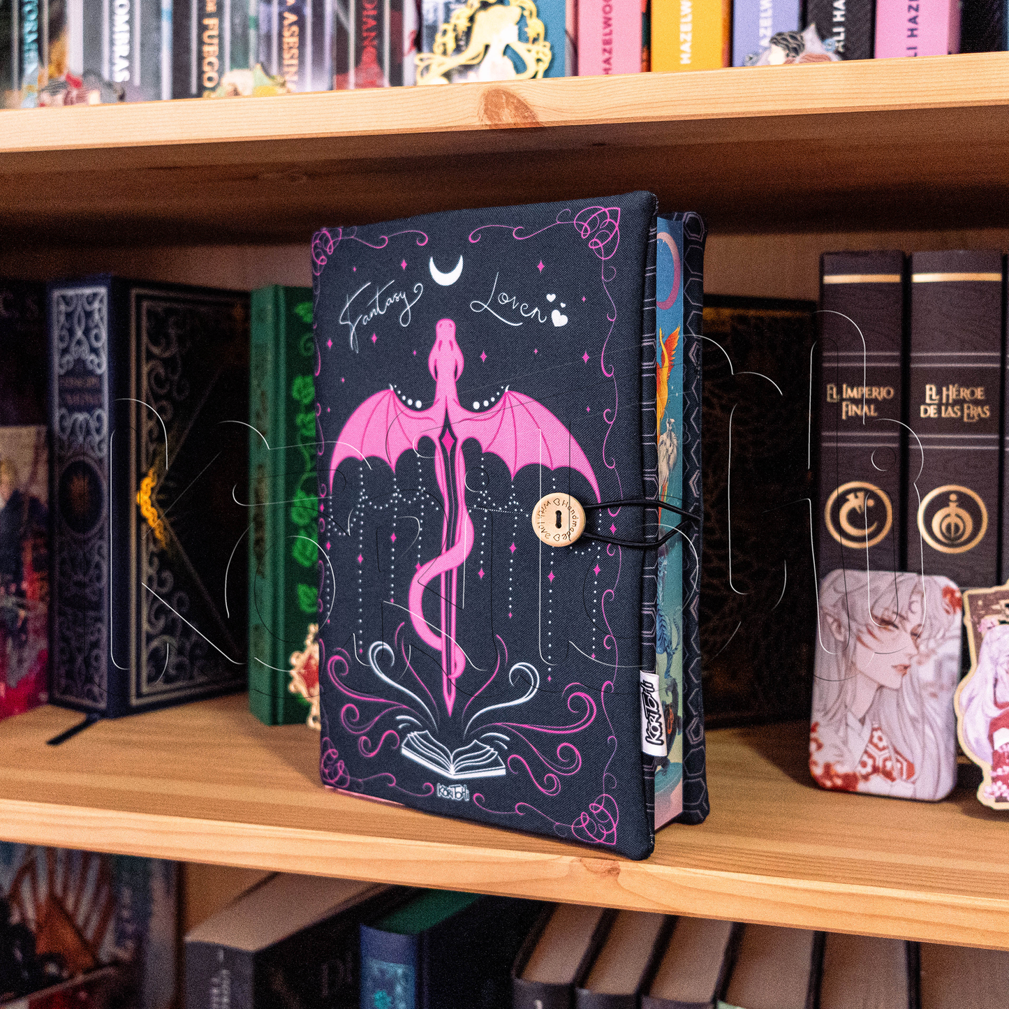 Fantasy Lover - Dragón negro - Funda de libro con solapas