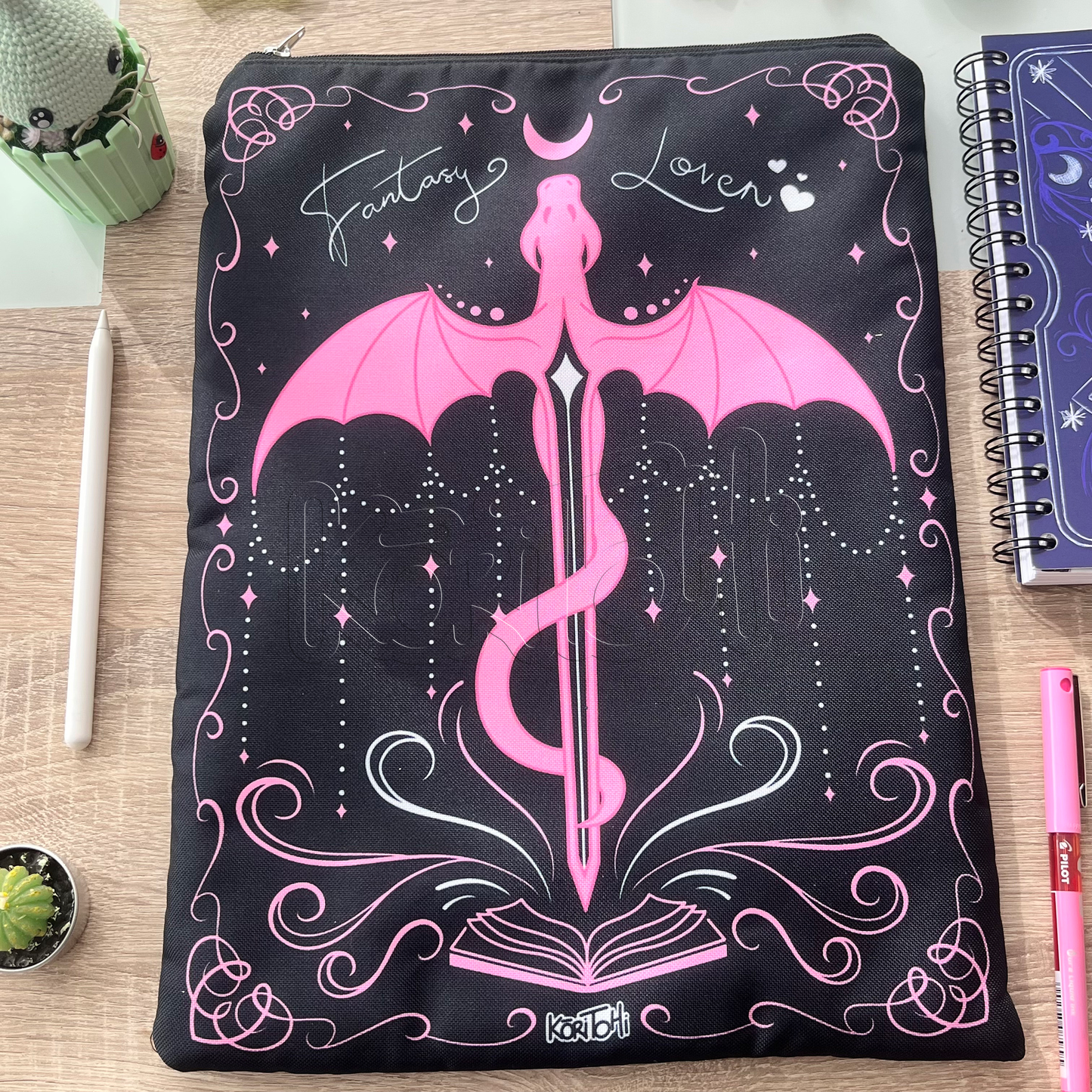 Fantasy lover - Dragón negro - Funda de Laptop / Tablet