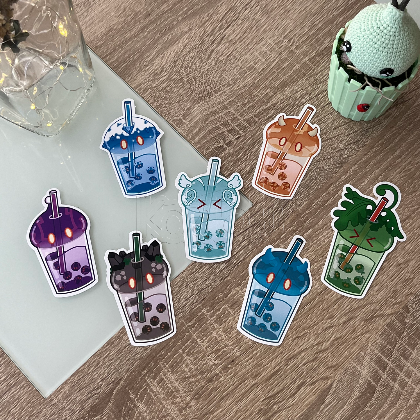 Pegatinas Genshin bubble tea pack