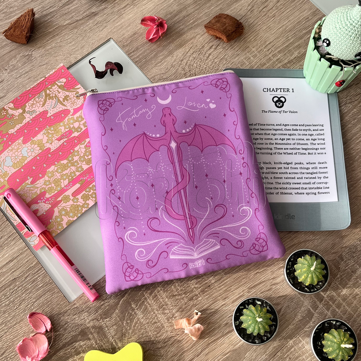 Fantasy lover - dragon malva - Funda de Kindle