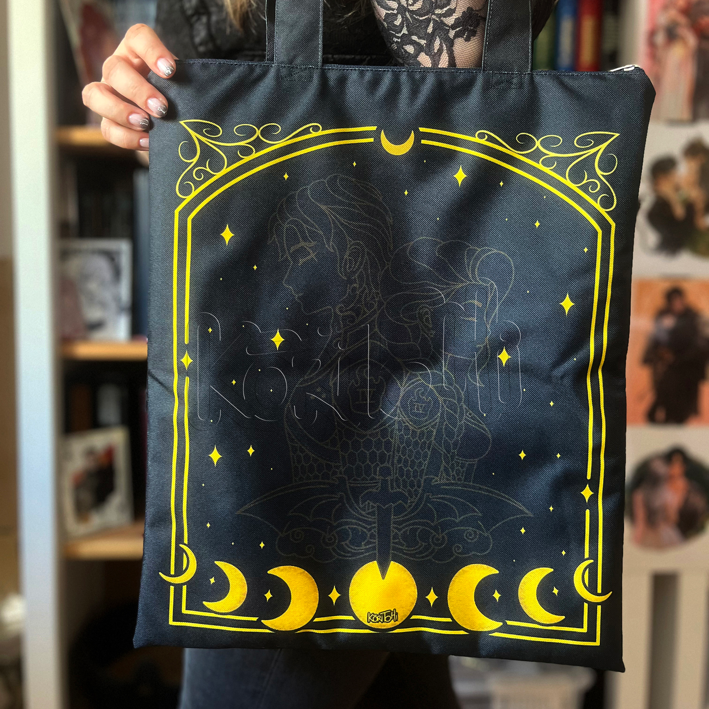 Fourth wings - Bolso con cremallera impermeable de asa larga
