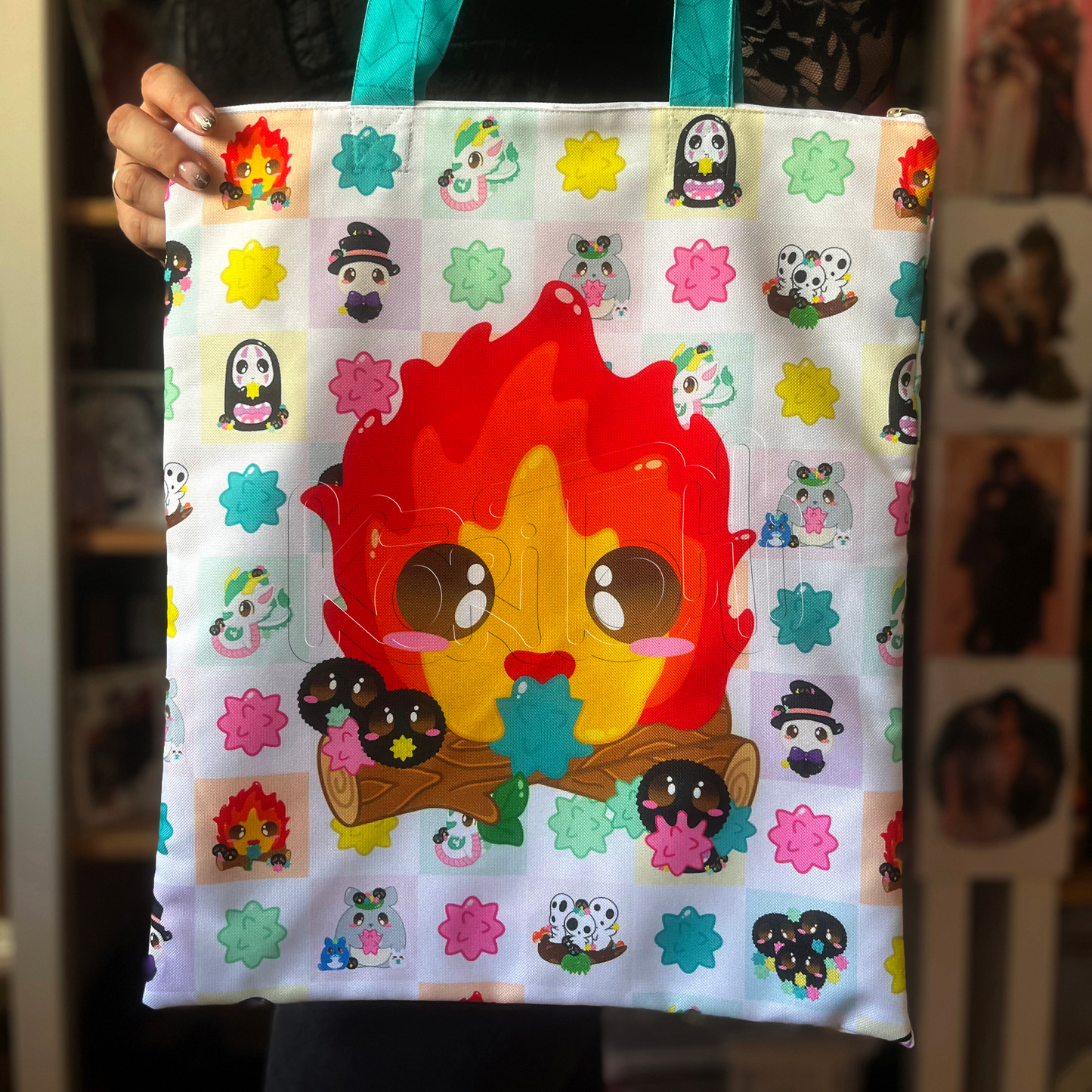 Totebag (Cloth bag) Full print - Calcifer