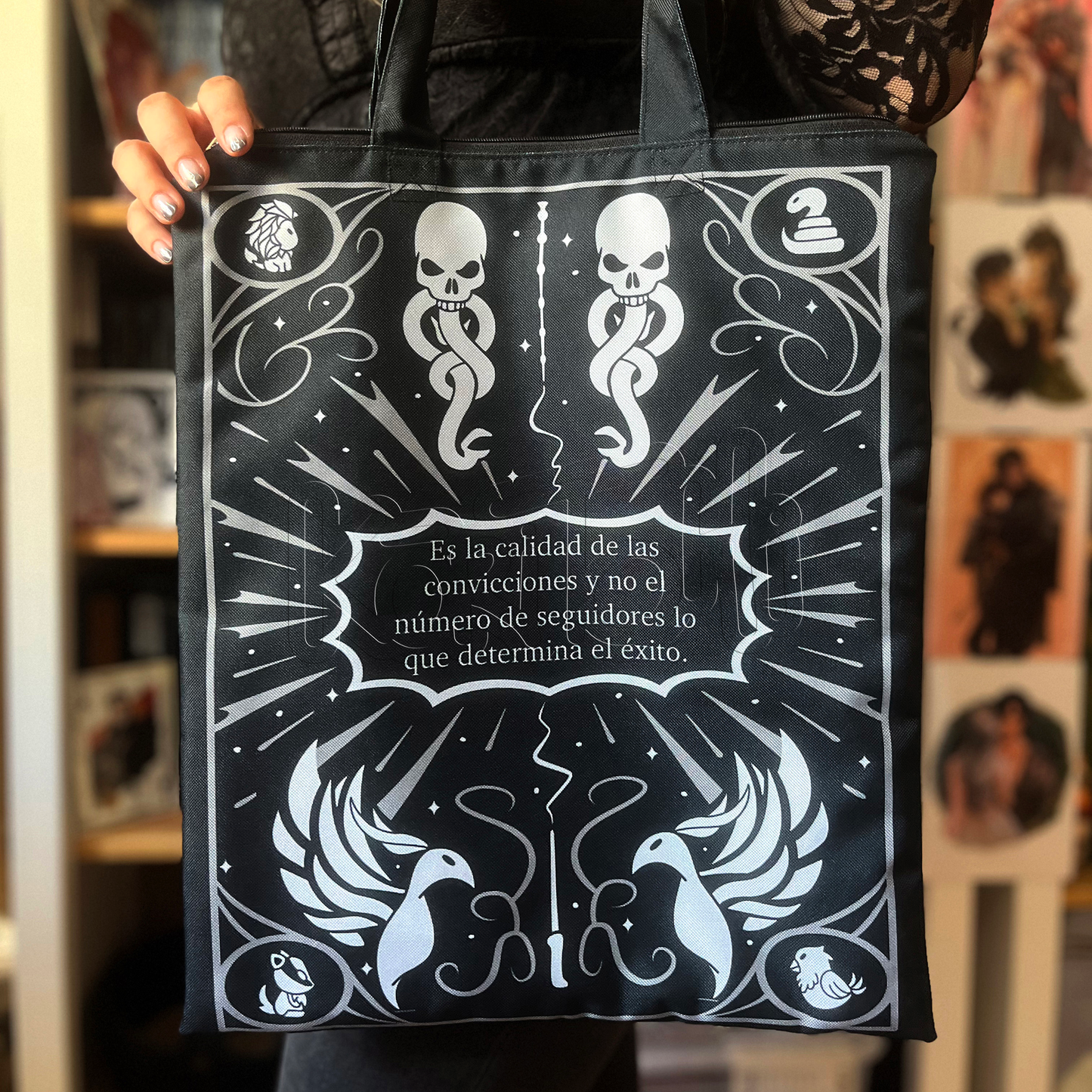 Reliquias de la muerte - Bolso con cremallera impermeable de asa larga