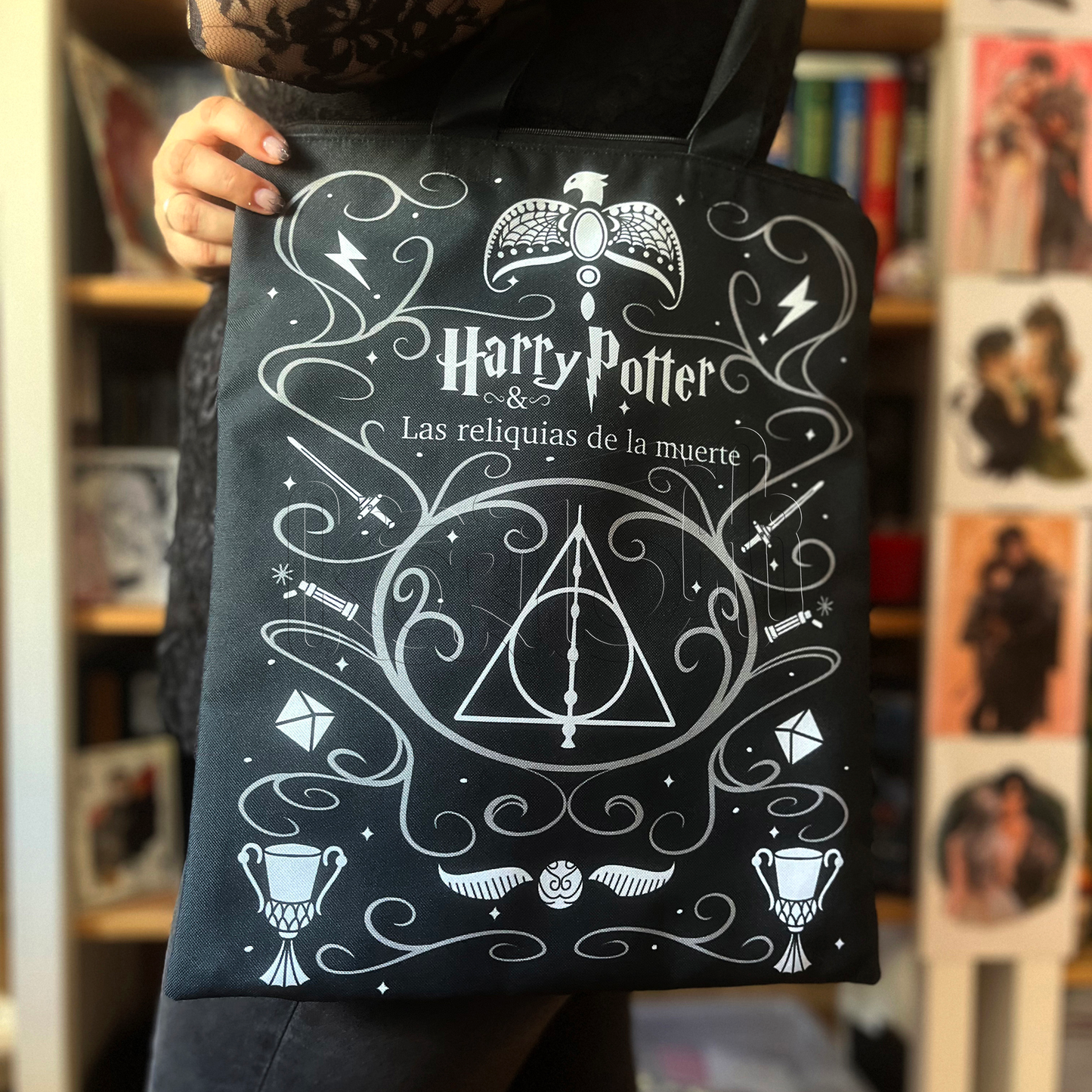 Reliquias de la muerte - Bolso con cremallera impermeable de asa larga