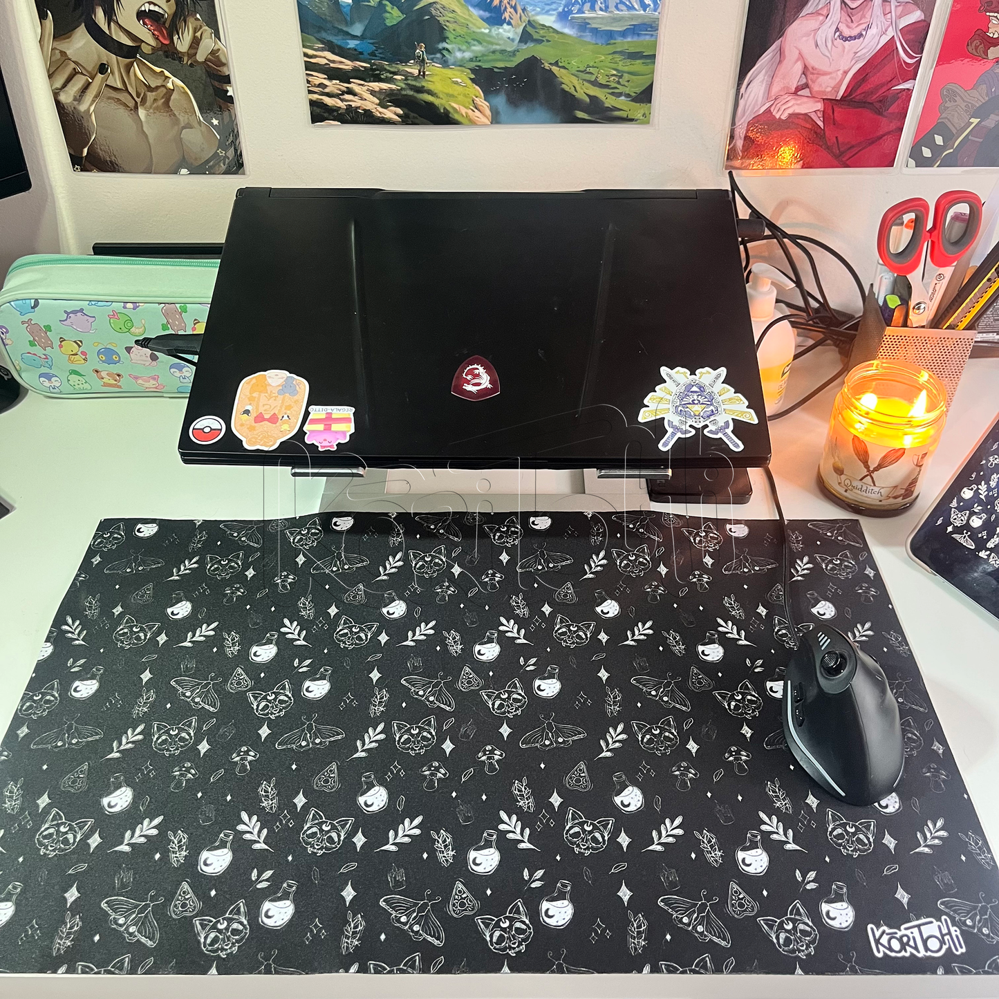 Alfombrilla larga de ordenador - Patrón bruja