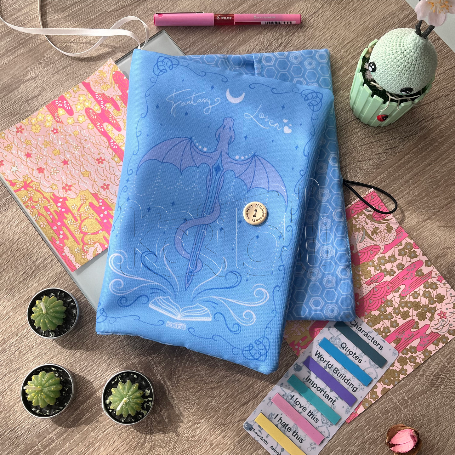 Fantasy Lover - Dragón azul - Funda de libro con solapas