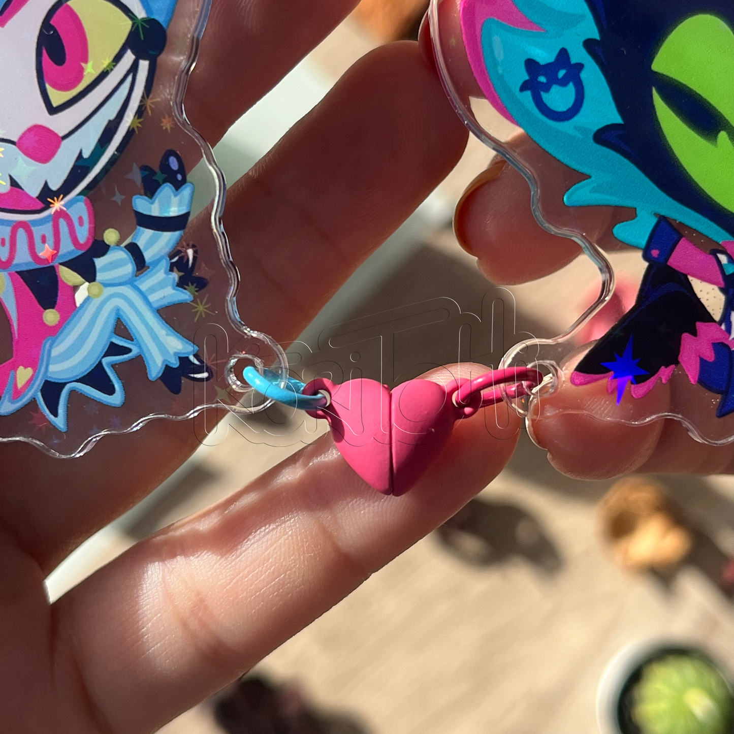 Fizzarolli <3 Asmodeus - Llavero de pareja - Heart magnet