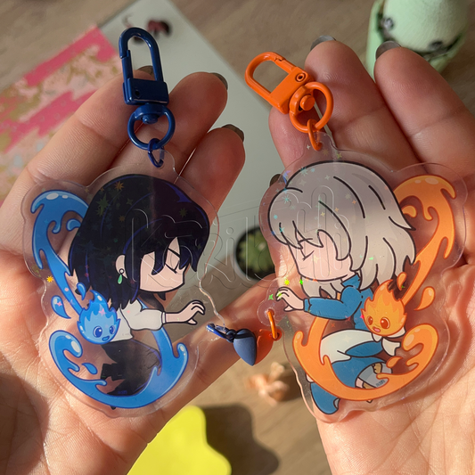 Howl <3 Sophie - Llavero de pareja - Heart magnet