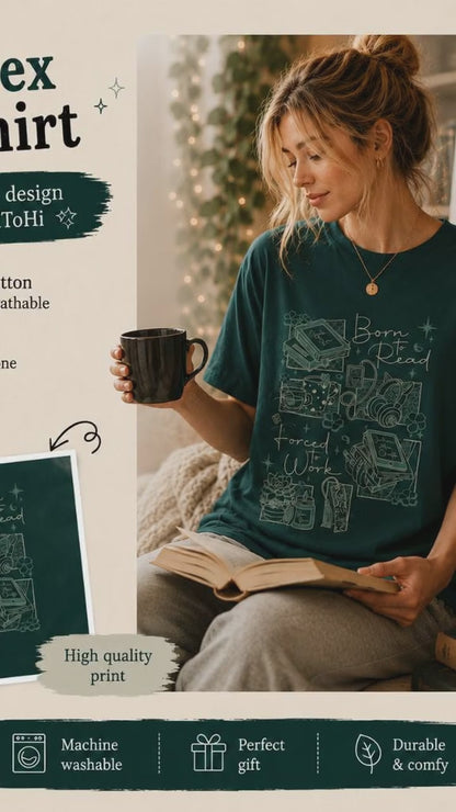 Camiseta Born to read - Book lover